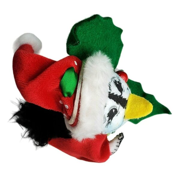 2009 Annalee Christmas Penguin Holly Berry Red Scarf Santa Hat Holiday Retired - Picture 9 of 13